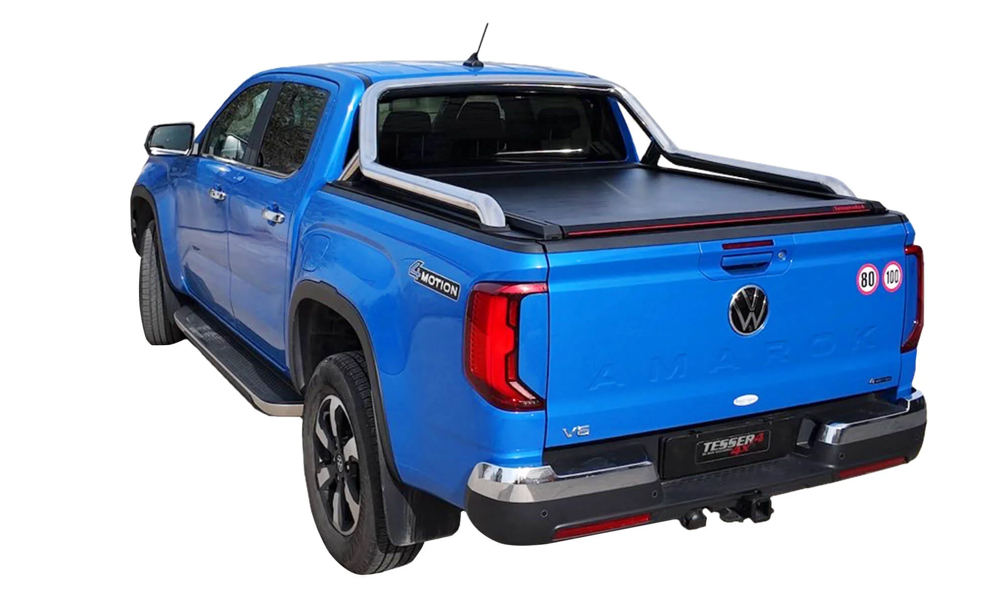 Bâche De Tonneau Pour Volkswagen Amarok Double Cabine 2023-2024 - Enroulable, Vinyle Noir, Serre-joints, Neuf