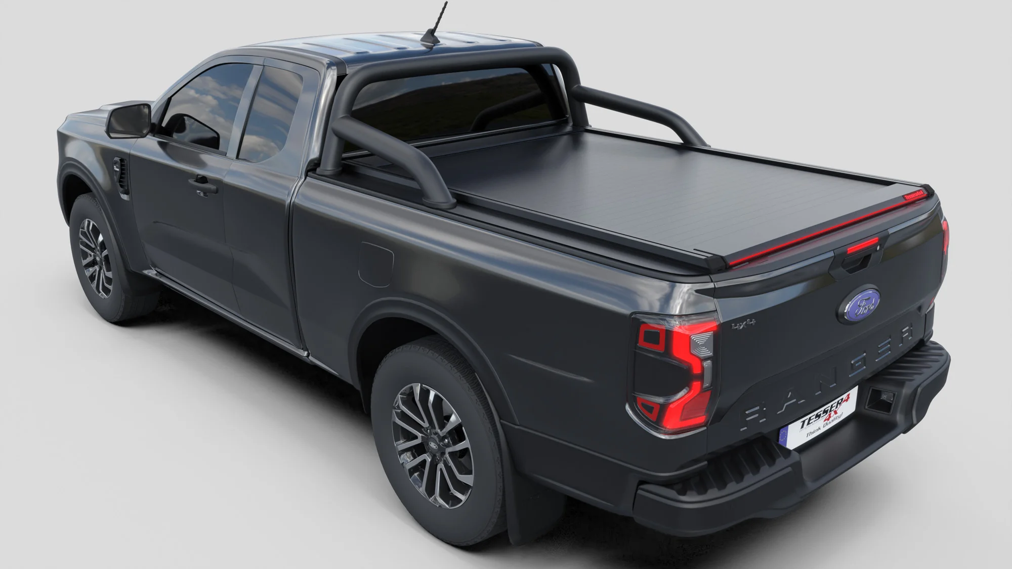 2 Coprisedili Anteriori Per Ford Ranger XLT 1998-2003 - Tessuto 60/40 Nero/Grigio, Schienale Alto, Fissaggio Elastico, Facili Da Pulire, Garanzia 2 Anni - 2